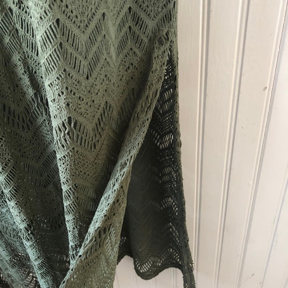 VINCE CAMUTO Retail $162 Crochet Caftan Swim Cover Up Safari Green XSmall - Picture 4 of 9
